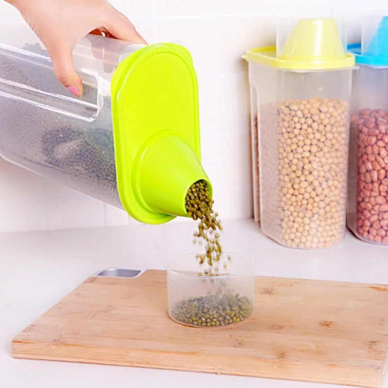 

1.9L Creative Plastic Storage Box Food Cereal Grain Bean Rice Container Box Organizer SUPPLIES