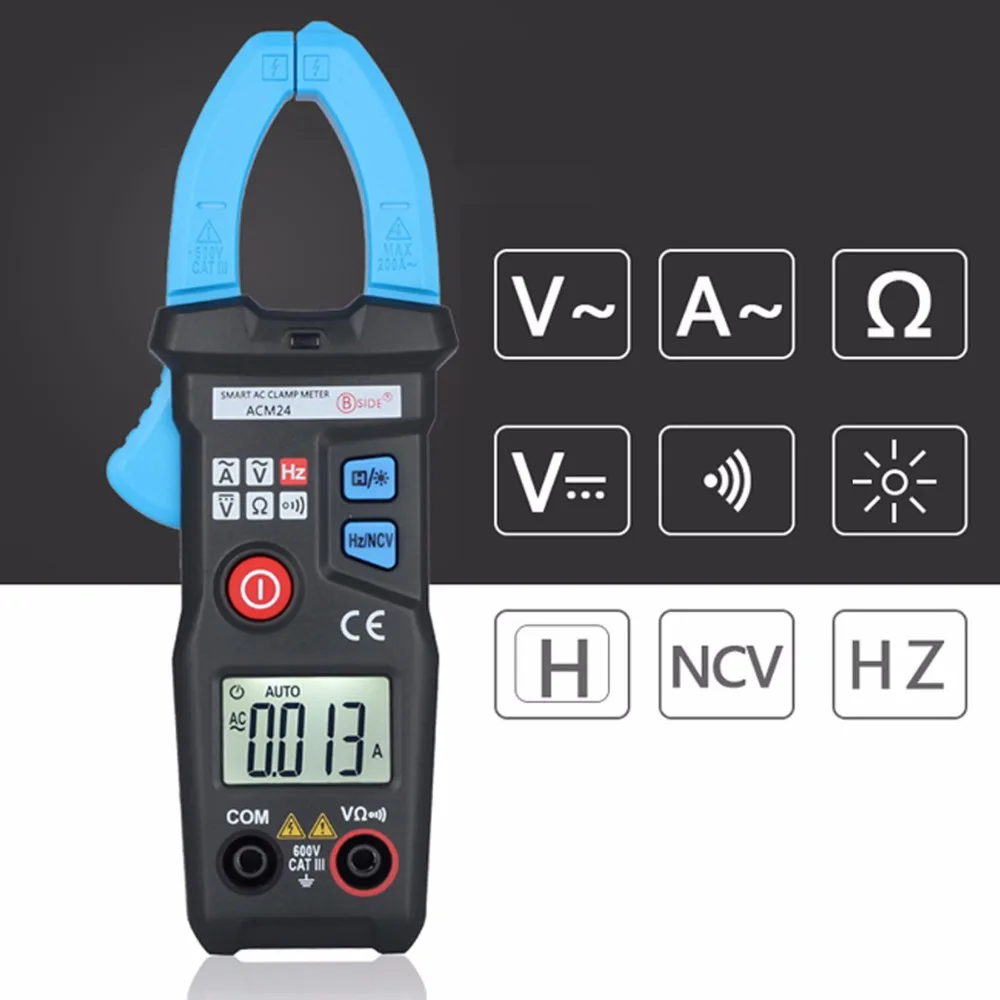 

Intelligent Digital Clamp Meter BSIDE ACM24 Professional Multimeter AC Current Voltage Resistance Measuring Multi Tester