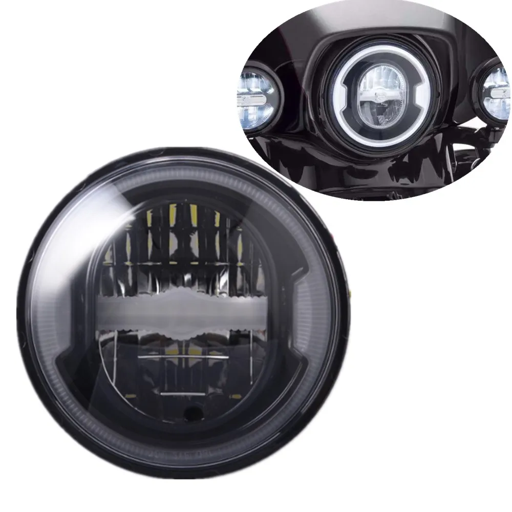 7 inch Reflector LED Headlight For Motorcycle 7" White DRL Amber Turn