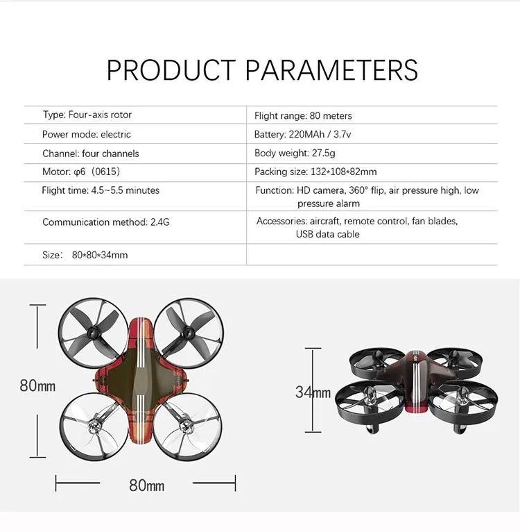 APEX GD-65A мини-Дрон Rc Квадрокоптер с режимом headless с удержанием высоты RC пульт дистанционного управления квадрокоптером самолет игрушечный