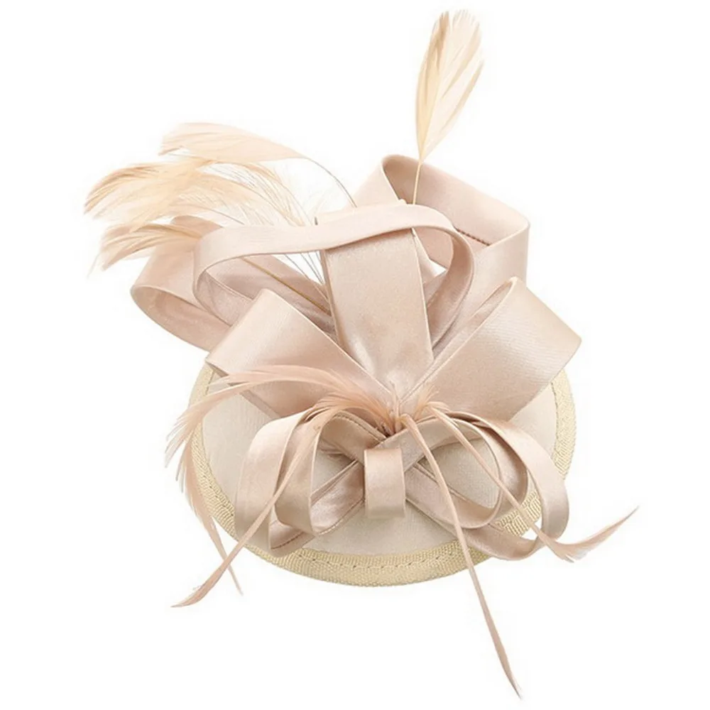 

Fascinator Headbands Hats Feathers for Women Tea Party Wedding Derby Hair Decoration Champagne