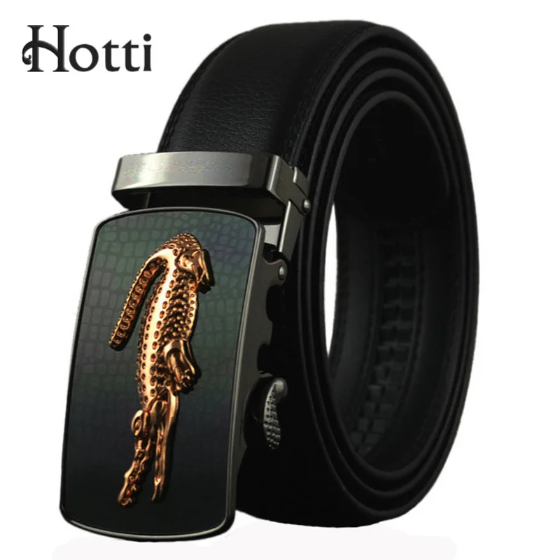 

[Hotti] Fashion Designers Man Automatic Buckle Leather Luxury Belts Business Male Alloy Buckle Belts for Men Ceinture Homme