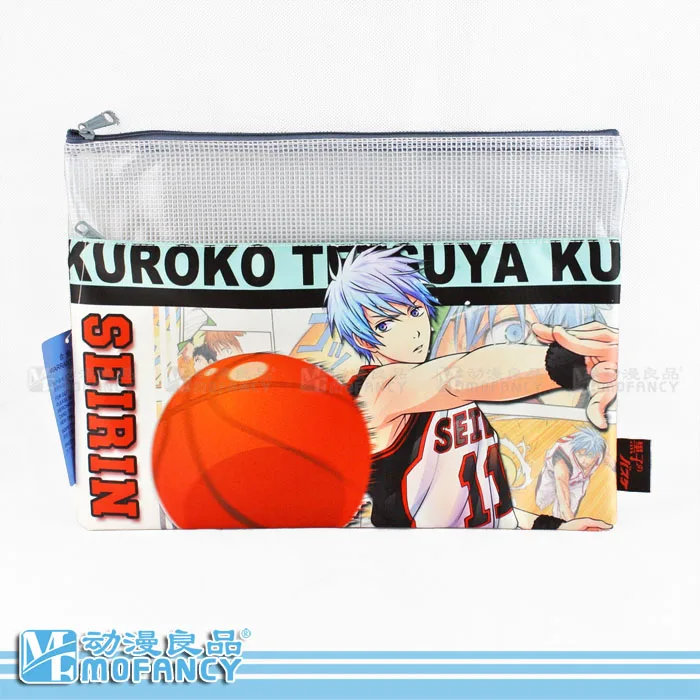 

School Pencil Case Cartoon Designs Document Bag Zippered File Holder Anime Japanese KUROKO'S BASKETBALL theme