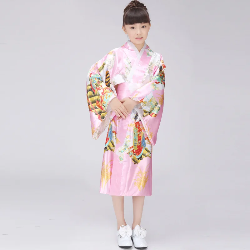 Новое поступление; детское традиционное платье в японском стиле; халат для девочки; Кимоно для детей; карнавальный костюм юкаты; детская национальная одежда; 16
