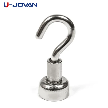 

U-JOVAN 1pc Mini Diameter of 20 mm Neodymium Magnet Super Strong Circular Hook Holder Hanger Magnets Linked for Home Kitchen 6KG