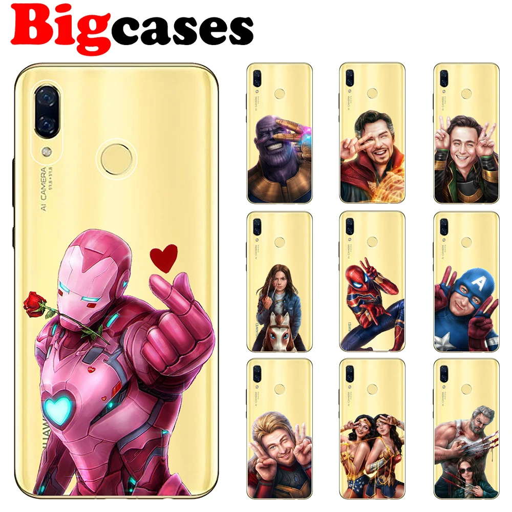 Мягкий чехол из ТПУ для Huawei Nova 3 6 дюйма прозрачный силиконовый с человеком-пауком