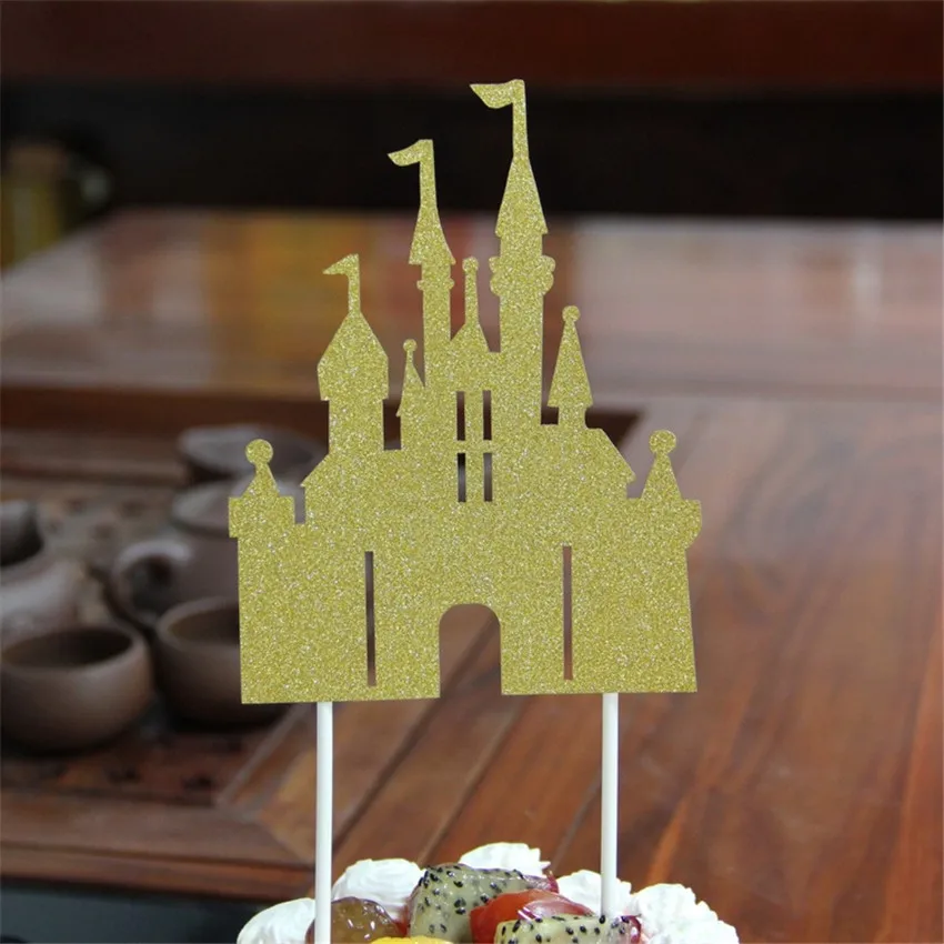 Золотой Серебристый Синий Бумага Блестящий Топпер для торта с днем рождения кекс Топпер для детского душа день рождения Декор