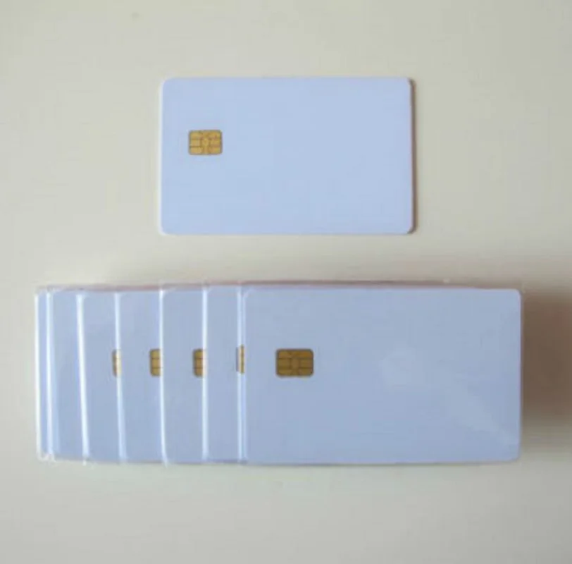 6 PCs Contact IC card SLE4442 Chip Smart Card  PVC  White No Printing