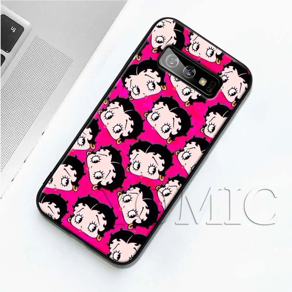 Betty Boop черный силиконовый чехол для samsung Galaxy S10 S10e S8 S9 плюс S7 A40 A50 A70 Note 8 9 мягкий чехол