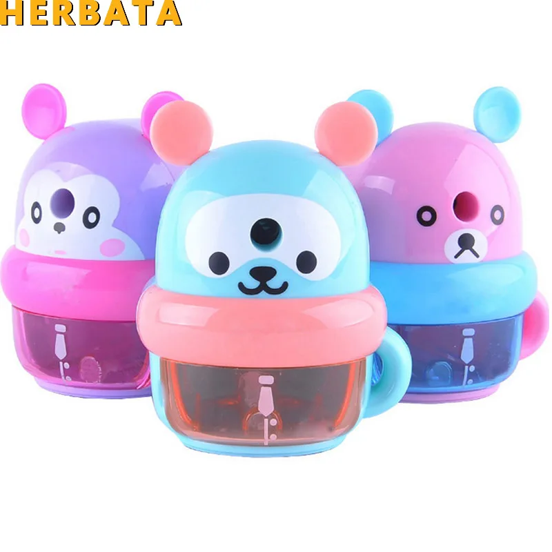 

HERBATA Kawaii Mechanical Pencil Sharpener with Eskimo Emoji ABS Body Material Escolar Papelaria the Office & School Supplies