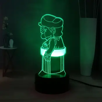 

Cartoon Mario LED Child Sleep Night Light Pipeline plumber USB Switch Multicolored 3D Bedroom Table Lamp Decor Kids Toy Gift