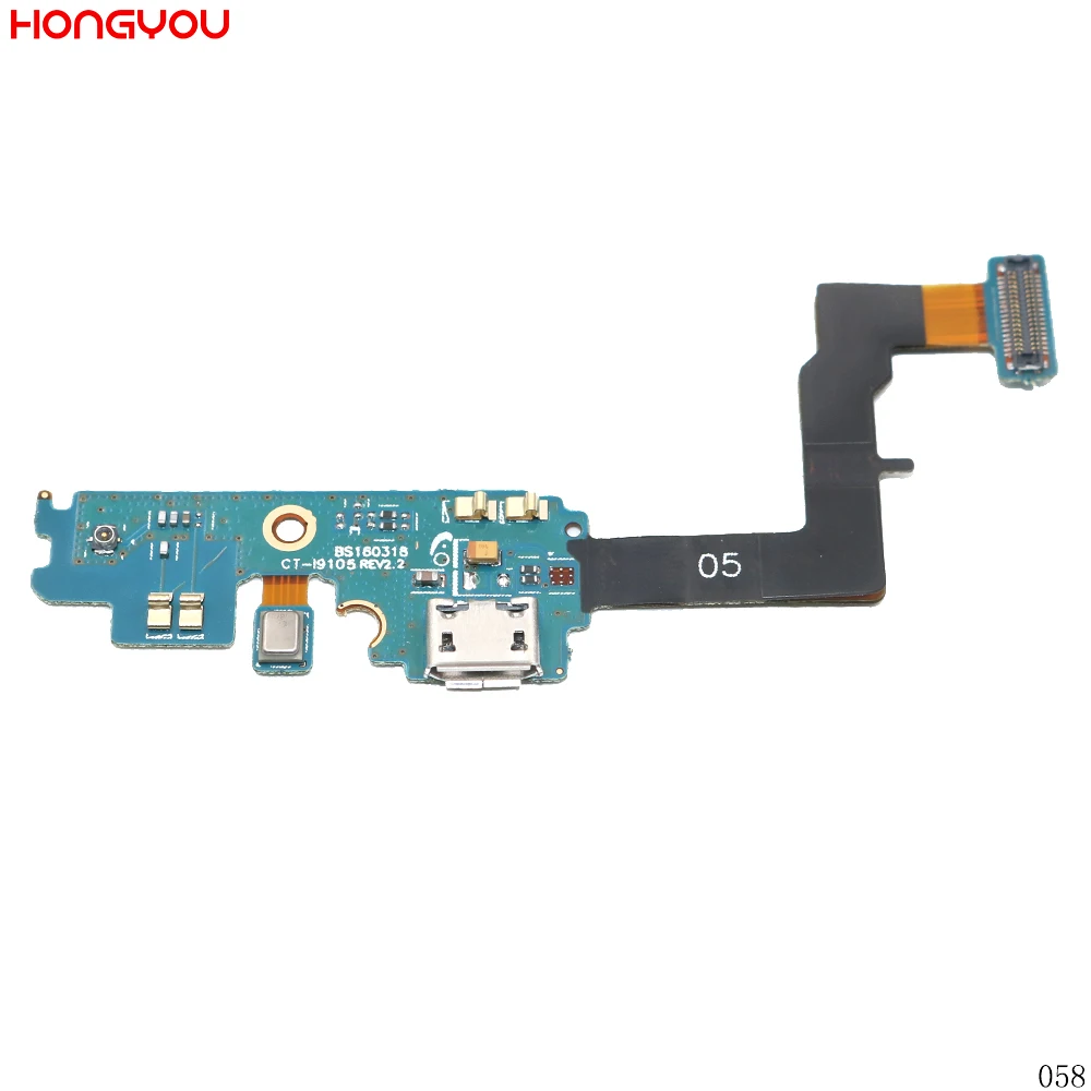 

USB Charging Port Connector Charge Dock Socket Jack Plug Flex Cable With Microphone For Samsung Galaxy S2 Plus I9105