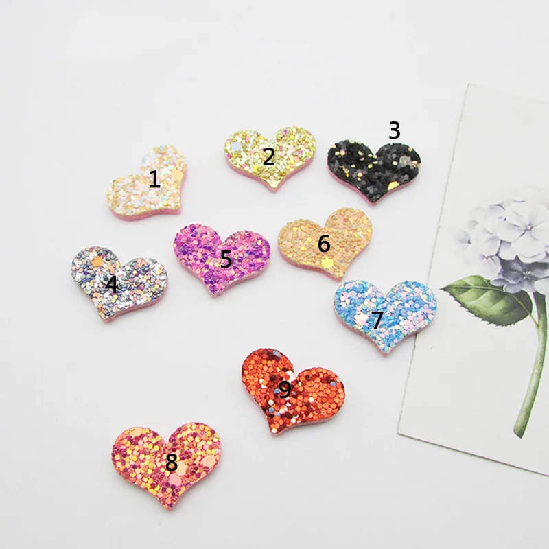 

2.2cm 50pcs/lot shiny mini mickey ,heart and star diy Padded Applique For Children cloth Headdress Accessories free shipping
