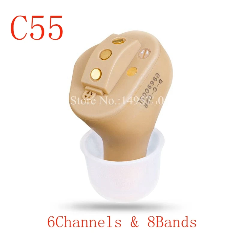 C55 перезаряжаемый Невидимый полный в ухо цифровой слуховой аппарат 6 каналов 8 полос USB перезаряжаемые CIC слуховые аппараты Dropshipp