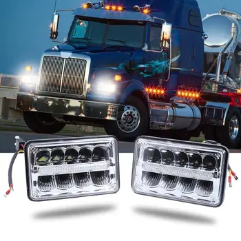

4x6" inch DRL LED Headlights HID Replace H4656/4651 High/Low Beam 45W