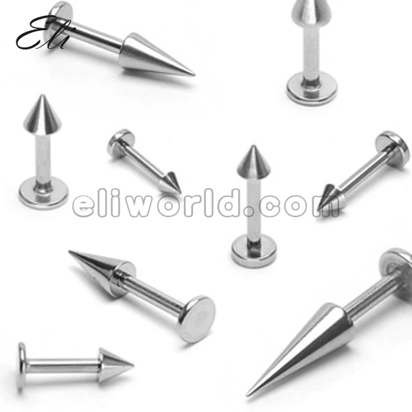 

Wholesale 100 pcs 316L Surgical Steel Labrets and Monroes with Spike Body Piercing Jewelry