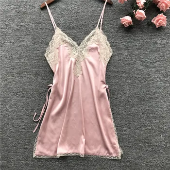 

Nightwear Set Sexy Lace Sleepwear Nightgown Sexy Women Lace Robes Nightdress Lingerie Top Sling Homewear Silk Robes For Women