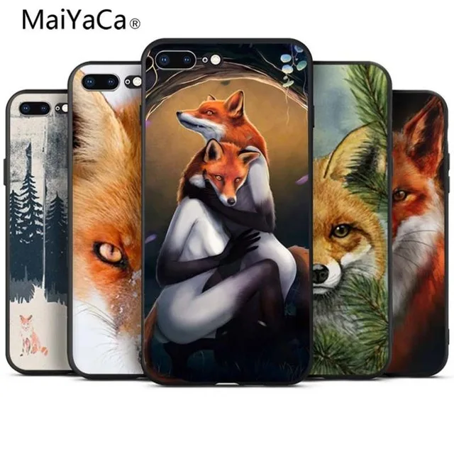 MaiYaCa Fox in the wild Smart для iPhone 4 5C 5S 6S 7 8 Plus X XR XS MAX Samsung черный мягкий чехол телефона