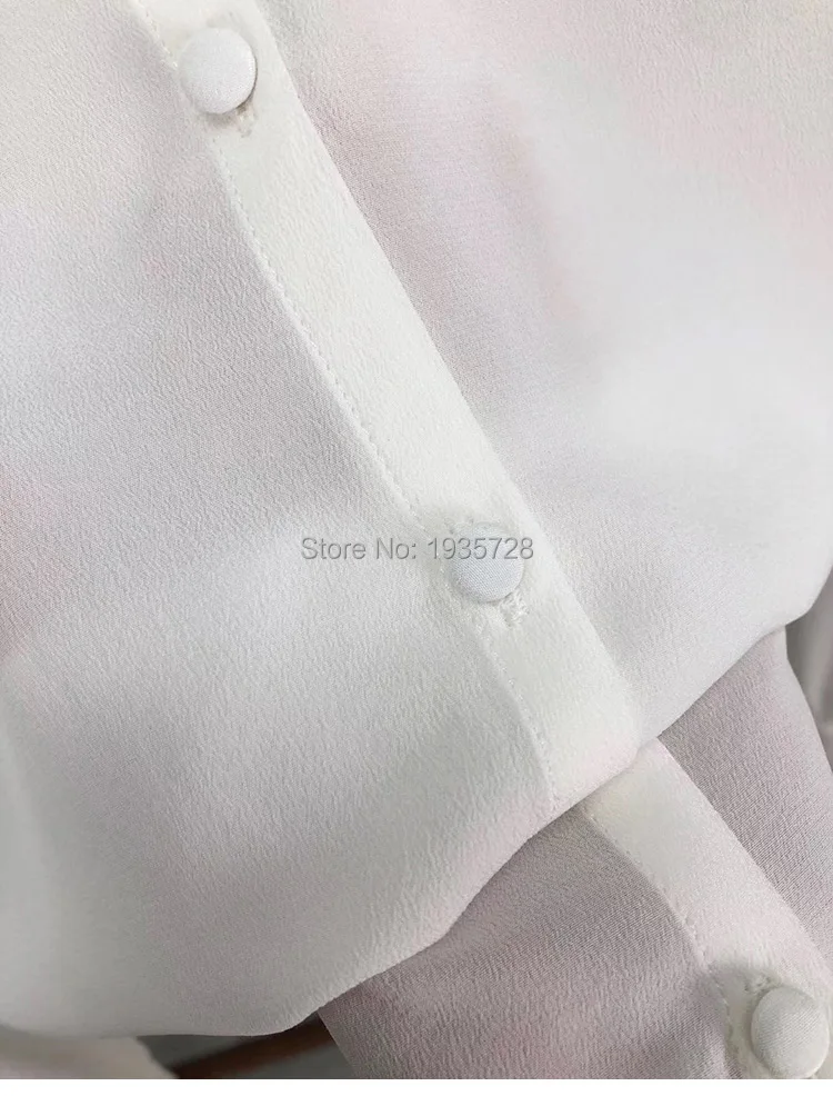Высококачественная шелковая блузка с длинными рукавами и вышивкой, топ-2019SS, Женская/женская блузка с вышивкой, рубашка