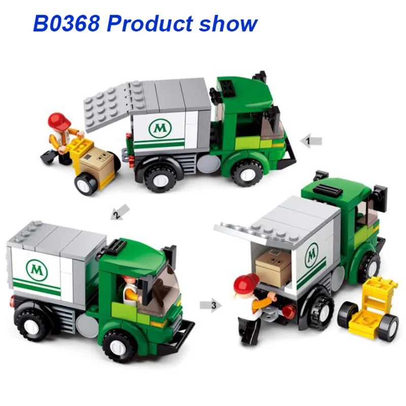 

121pcs/Set B0368 ABS Building Blocks Small Car with 1 Doll Model Toys Action Figures Model for Children Kids Training Gifts