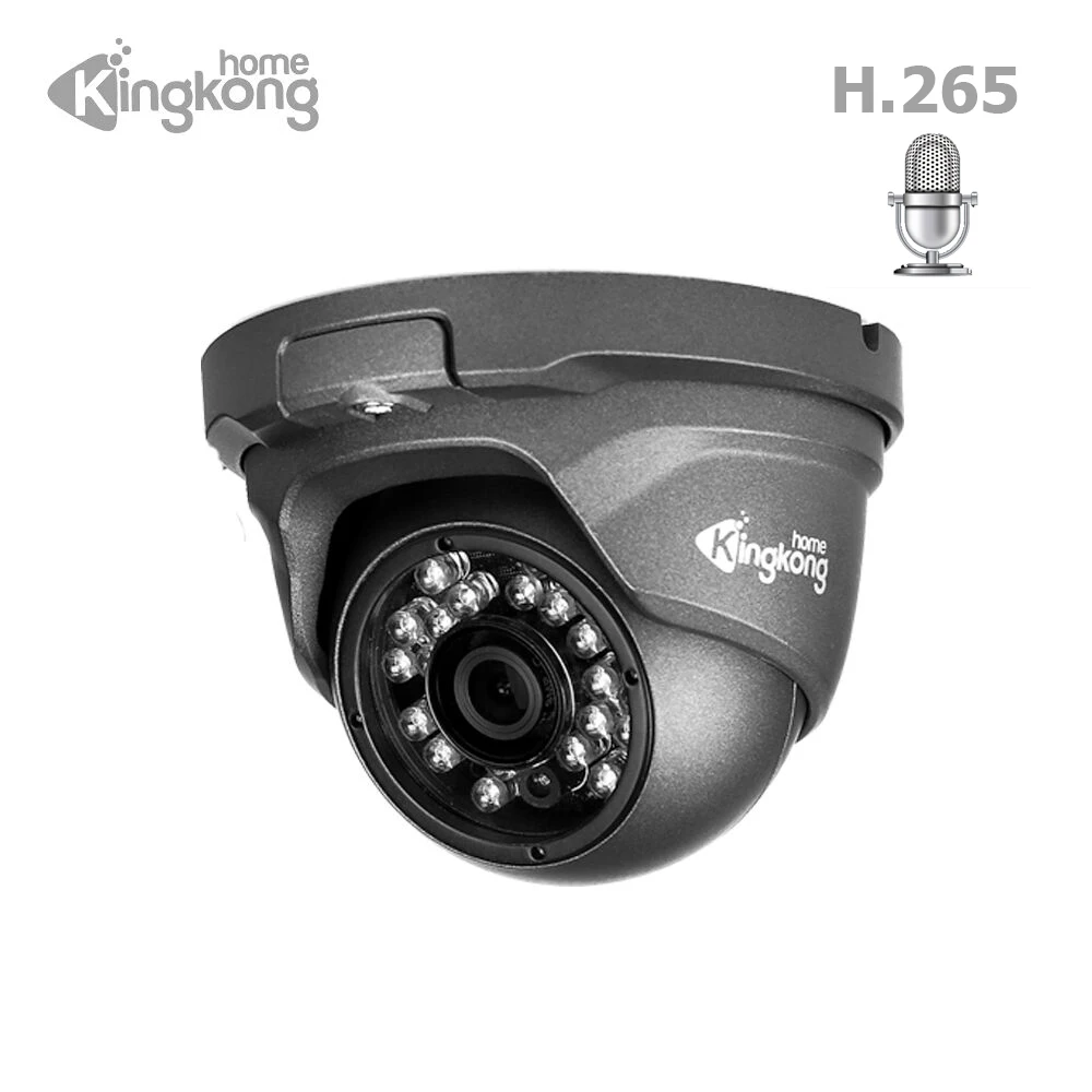 Kingkonghome 1080P PoE IP Camera Built in Mic Metal CCTV Network Camera Audio Night Vision font