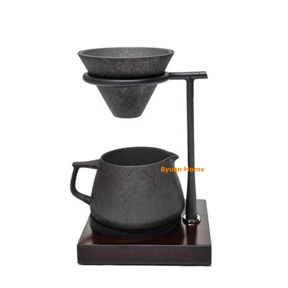

1 set New design ceramic coffee dripper stainless steel bar& ceramic dripper&ceramic pot coffee maker decanter coffee dripper
