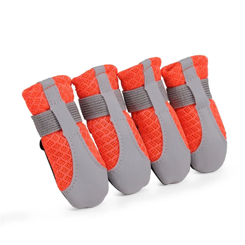 S-XL Breathable Net Summer Shoes for Dogs 4PcsSet Cute Dog Boots Anti-slip Rubber Sole Puppy Sneakers Pet Supplies #F#40DC13 (31)