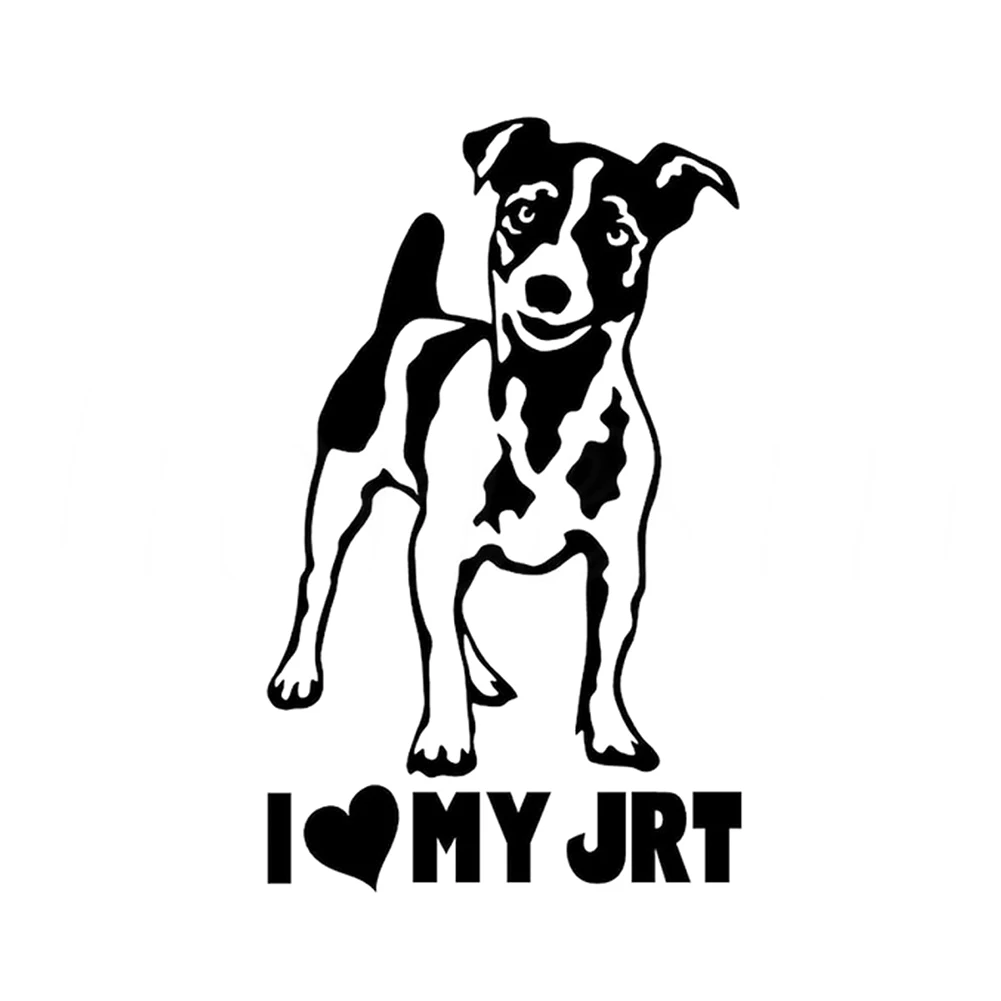 Виниловая наклейка "I Love My JRT" Джек Рассел Терьер Собака Щенок любовь 15,5x9,5 см