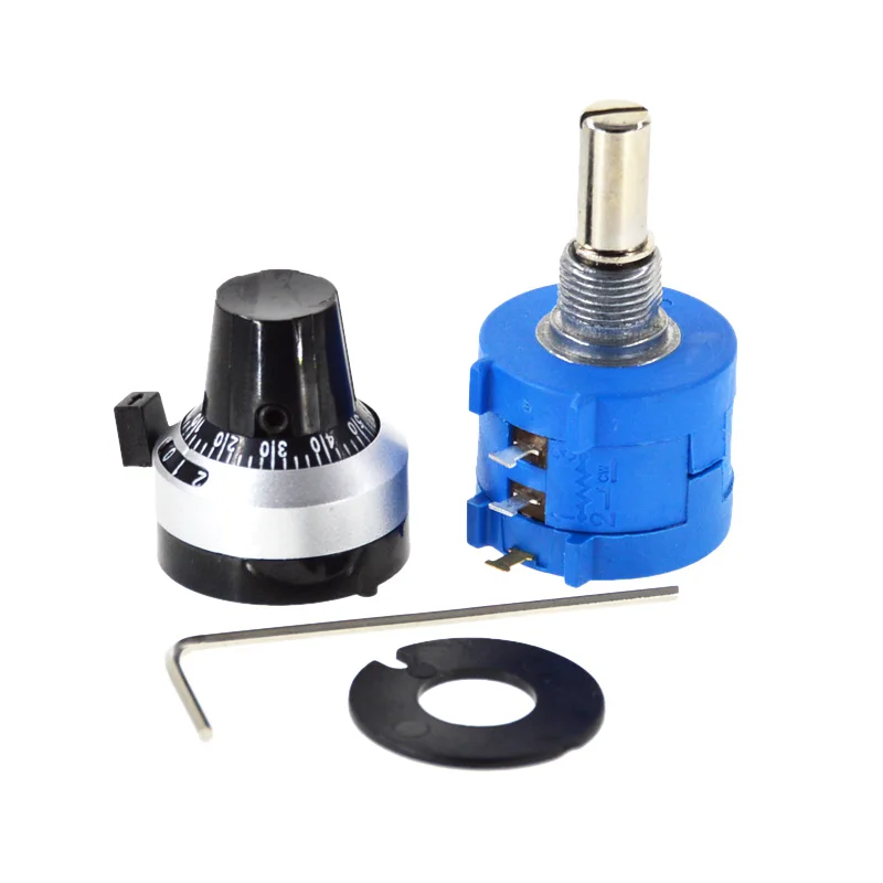 

3590S-2-203L 3590S 20K ohm Precision Multiturn Potentiometer 10 Ring Adjustable Resistor + Turns Counting Dial Rotary Knob