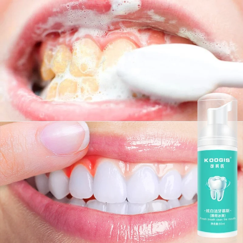 

60ml Natural Teeth Whitening Toothpaste Foam Intensive Stain Removal Whitening Toothpaste Foam