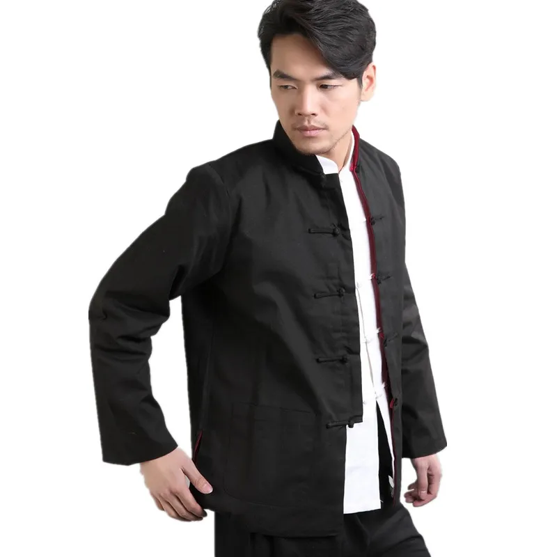 

Vintage Chinese Traditional Mandarin Collar Two-Face Coat Men Cotton Linen Reversible Kung Fu Jacket Size S M L XL XXL XXXL