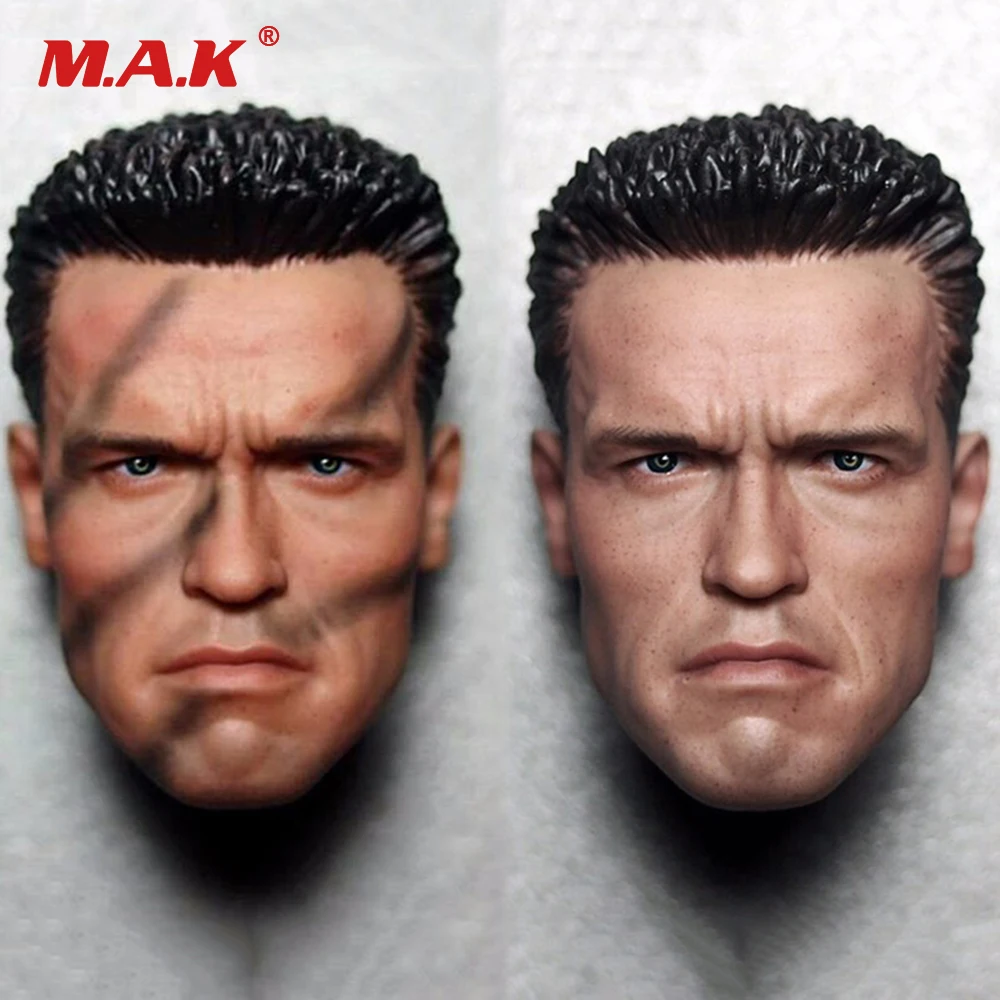 

Collectible 1/6 Scale Arnold Schwarzenegger Head Sculpt Camouflage Head Carving Model Terminator 2 T800 12