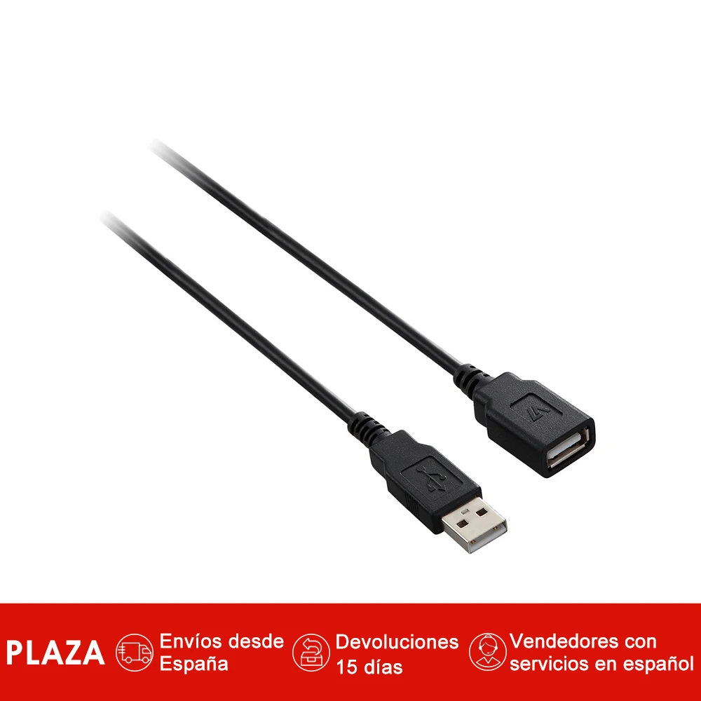

V7 Cable extensor para USB 2.0 USB de A a A (m/h) negro 1,8 m, 2.0, Macho/Hembra, Negro