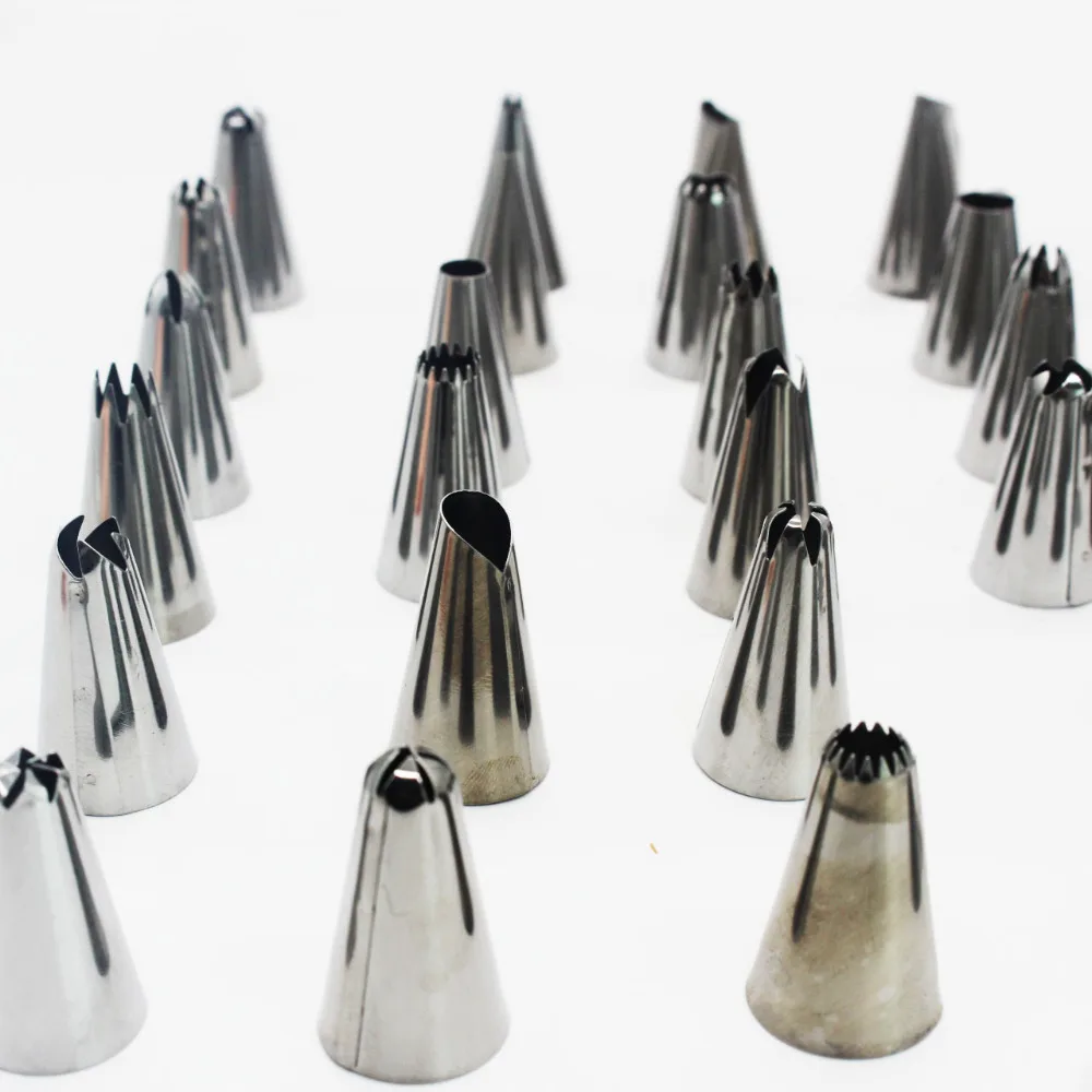 42pcs/set Stainless Steel Russian Nozzle Piping Tips Pastry Nozzles