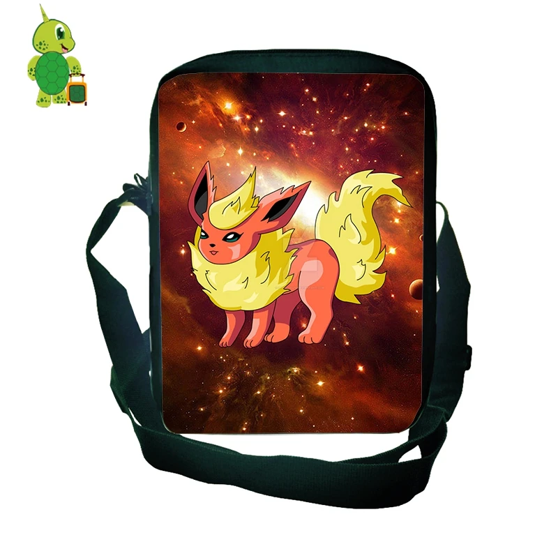 

Pokemon Flareon Galaxy Space Mini Shoulder Bag Women Men Double Layer Small Handbag Purses Phone Bag Boys Girls Crossbody Bag