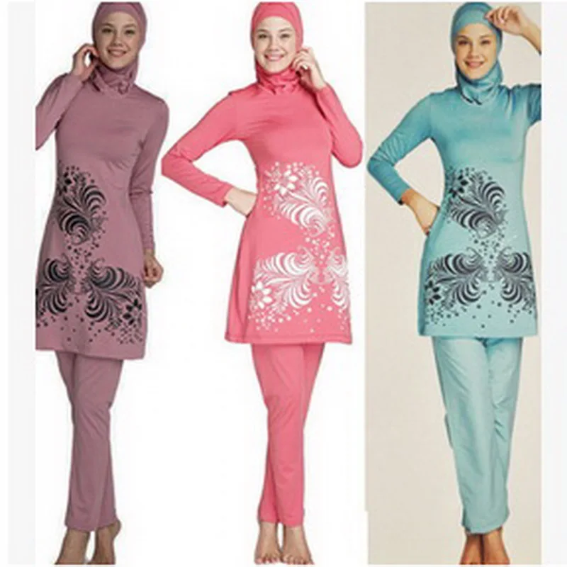 

Modest Islamic Swimwear 2018 Muslim Swimsuits Woman Conservative Suit Islamic Women Beach Bathing Suit