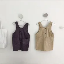 Осенне-зимнее платье для маленьких девочек; вельветовые платья для девочек; комбинезоны; твердый нагрудник; хлопковые платья; одежда для малышей; Bebe