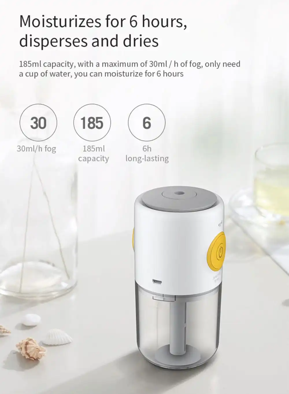 Deerma Mini USB Air Humidifier Mute Home Bedroom Protable Aromatherapy Machine from Xiaomi youpin- White