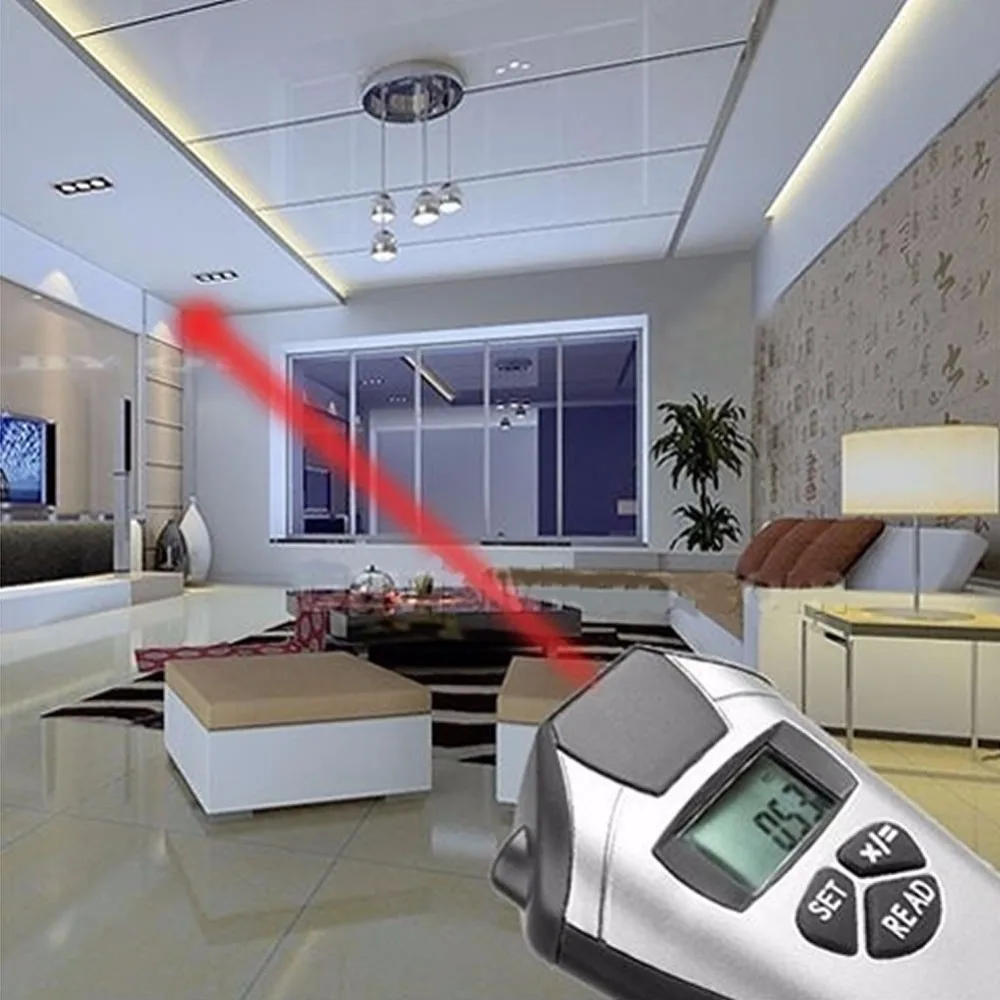 

Electronic Tape Measure Laser Pointer Ultrasonic Distance Meter Measurement New