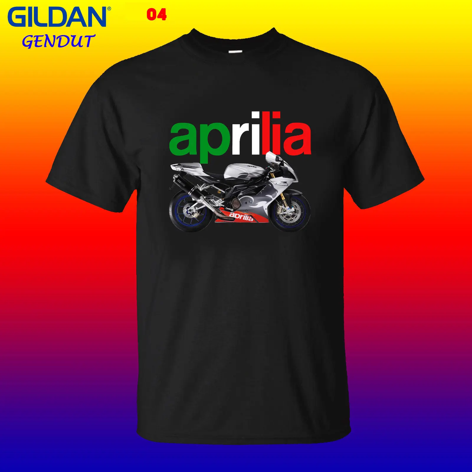 Stampa Maglietta Da Uomo Estate Fan Del Motociclo Italiano Rsv 1000 R Moto Biker Moto Logo Mens Sz S-3Xl T-Shirt