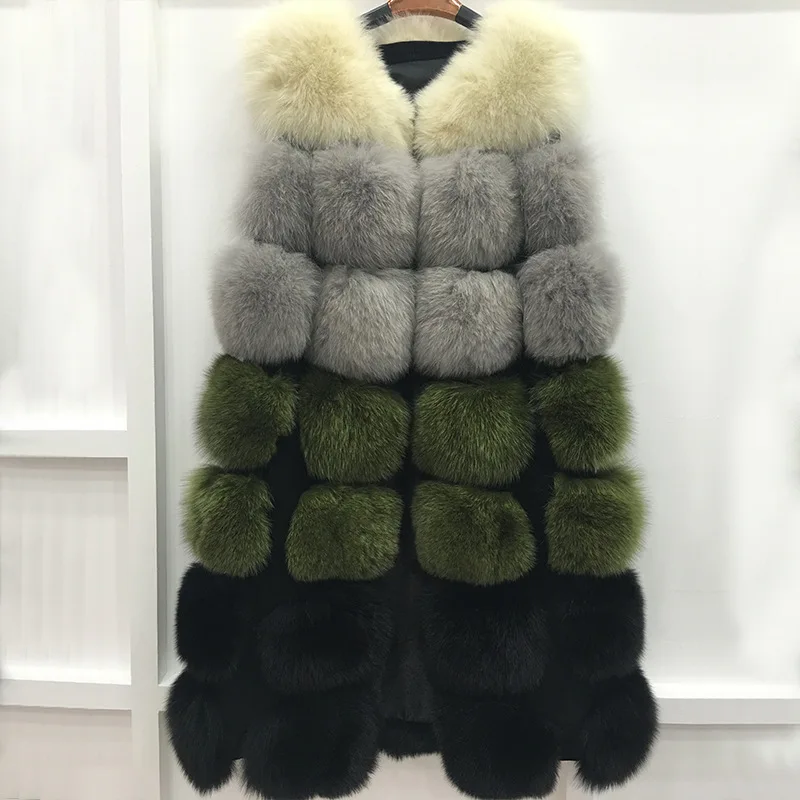 Пальто из искусственного меха осень зима жилет из искусственного меха Casaco женский жилет высокого качества длинный толстый контрастный цвет без рукавов роскошный