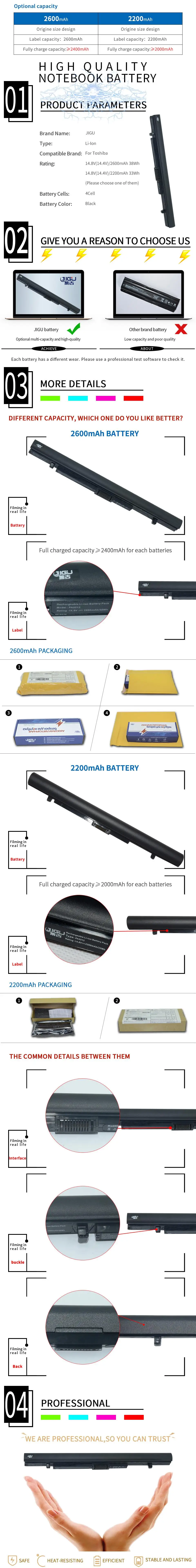 Jigu батарея для ноутбука PA5212U-1BRS для TOSHIBA Pro R50 A40-C A40-C-142 A50-C A50-C-16E C50-B Z50-C 4 ячеек 14,8 V
