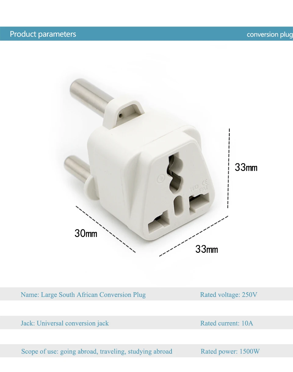Large South African conversion plug 10A Socket Cape Town India Nepal Lanka Travel Adapter Plug Mobile phone laptop charging (3)