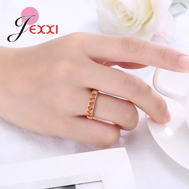 JEXXI Casual Daily Fashion Zircon Gold Color For Women Men Rings Lady’s Accessories Charms Fine Anniversary Valentines Gifts