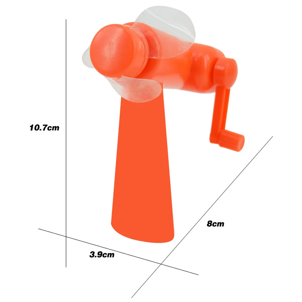 Милый мини-вентилятор радиатора для детей, ролевые игрушки, пластиковый мини-вентилятор с ручным управлением, охлаждающий летний вентилятор заводные игрушки, игрушка в подарок, случайный цвет