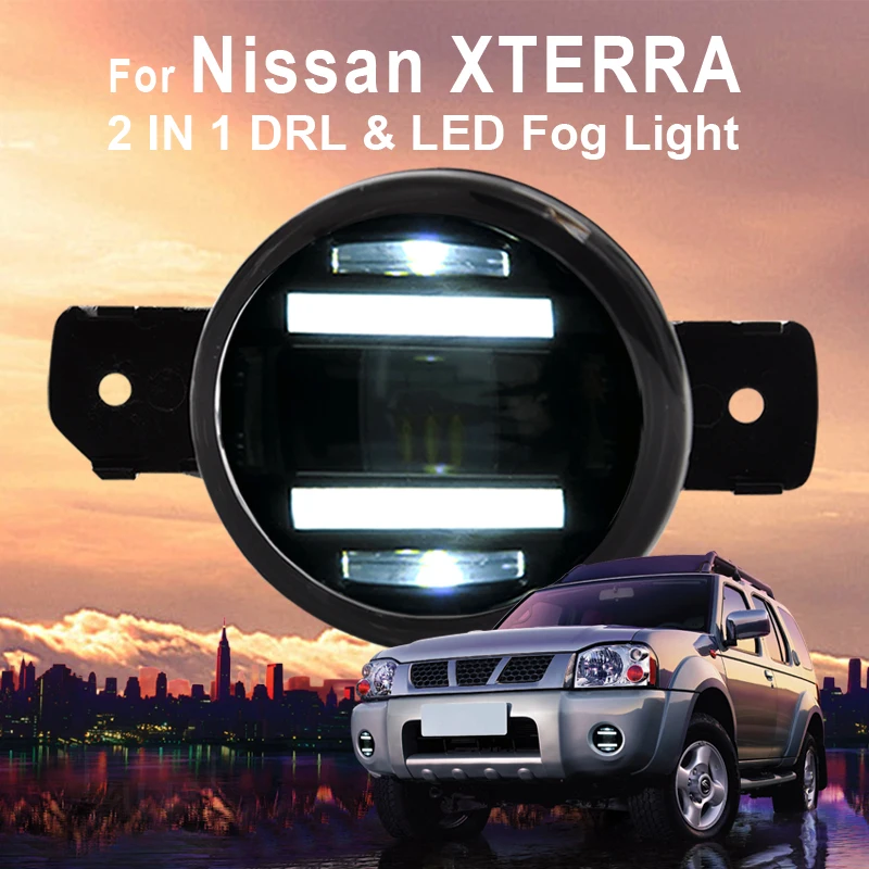 

for Nissan XTERRA 3.5" 90mm Round LED Fog Light Daytime Running Lamp Assembly LED Chips Fog Lamp DRL Lightings Lens 2005-2009