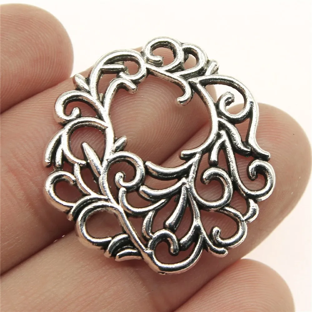 

WYSIWYG 5pcs 29x29mm Hollow Carved Flower Pendants Carved Flower Charm Pendants For Jewelry Making Flower Pendants Hollow Charm