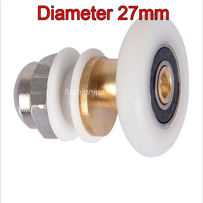 2PCS Shower Door Rollers Runner Pulleys 27mm Wheel...