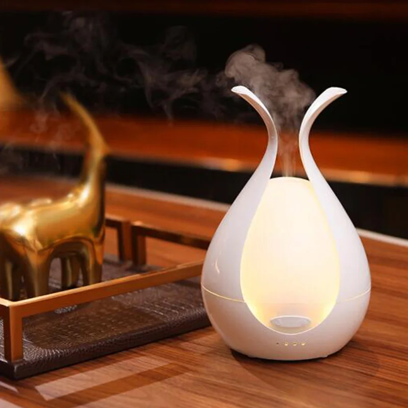 

Beautiful Flower Bud Humidifier Household Ultrasonic Mute Aroma Diffuser 200ml Warm/Colorful Light Essential Oil Diffuser