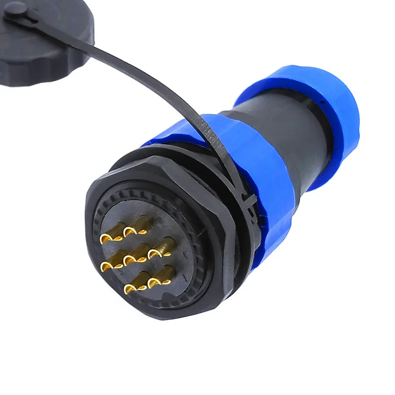 

SP28 Straight waterproof connector 2 pin 3/4/5/6/7/9/10/12/14/16/19/22/24/26Pin IP68 Threaded socket
